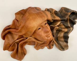 Vintage Handmade Leather Face Mask Sculpture 