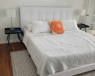 King size bed; two Adesso Home Blaine end tables