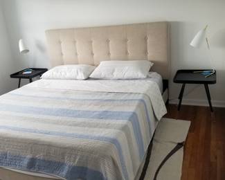 King size bed; two Adesso Home Blaine end tables