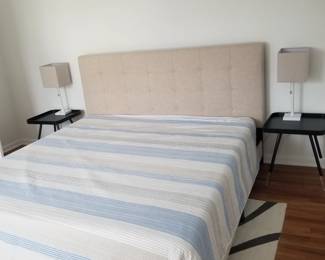 King size bed; two Adesso Home Blaine end tables