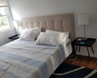 King size bed; two Adesso Home Blaine end tables