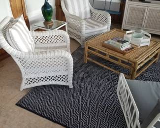 Set of two classic wicker chairs