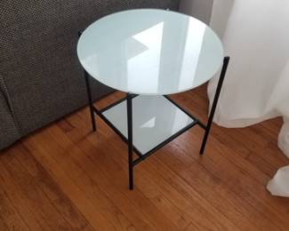 Adesso glass top accent table detail -two available