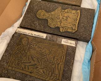 Vintage brass rubbing templates 