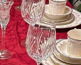 Crystal goblets, service for 10