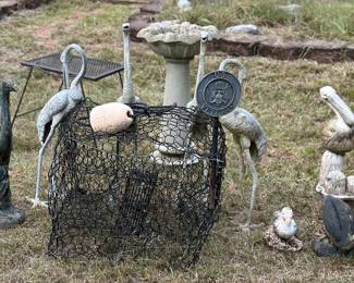 Cranes and Pelicans Lawn Art