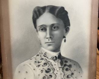 Large Victorian charcoal  portrait