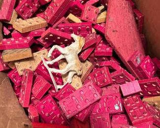 Vintage American Bricks Halsam 1940s Building Blocks 