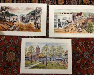John Kollock prints Auraria- 1834, Main Street Toccoa-1900's, Clarkesville-1912