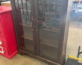 BOOKSHELF WITH GLASS DOORS
