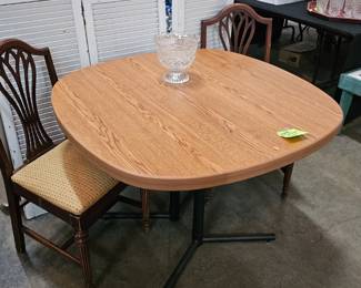 TABLE, TWO CHAIRS, AND VASE