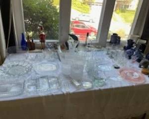 Cut Glasses and Crystal and Pottery