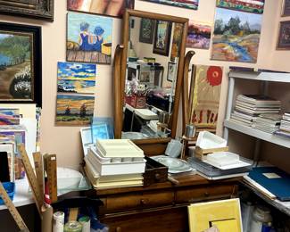 Incredible amount of original art---some framed, some not.  