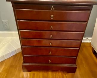 Side table with pull out writing surface