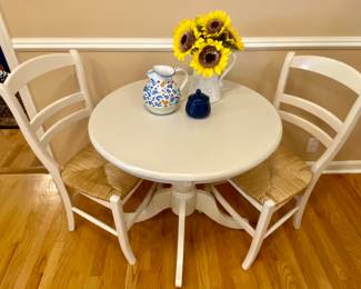 Pottery barn table and two chairs