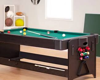 View of billiards set up