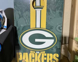 NFL Cornhole Green Bay Packers complete with green and gold bags and NFL bag set