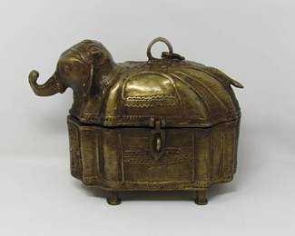Lucky Elephant brass box