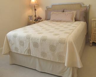 winning design show submission embroidered linen custom queen size bed coverlet. Next to new