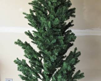 Upscale Tree and stand (not fluffed up--just set up for examination)  7.5' tall
