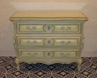 Three drawer chest details in auction gallery