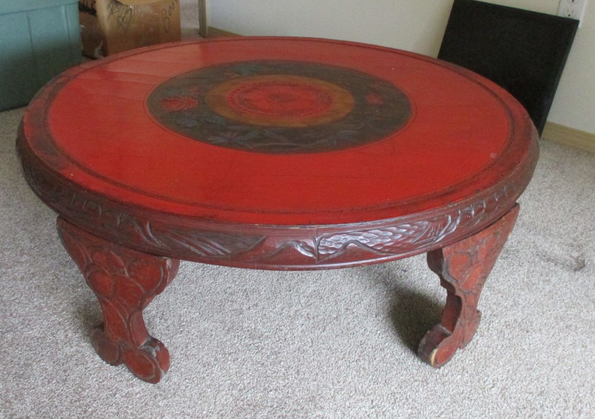 Japanese carved contemporary coffee table