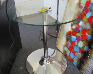 glass top modern small bistro table