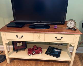 Ethan Allen side table with drawers 54" w x 17" d x 30" t