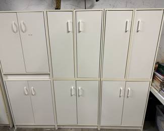 White storage cabinets