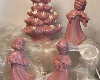 Mauve Ceramic Tree and Angels