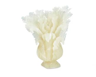 1131
20th century
A Chinese Carved Quartz Cabbage Centerpiece
Appears unmarked
Intricately carved with lacey edges
8" H x 6.5" W x 3.5" D
Estimate: $300 - $500