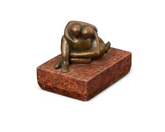 1245
20th century
A Modernist Bronze Figural Sculpture
Appears unmarked
The cast bronze sculpture of two figures embracing, mounted on a granite plinth base
5.5" H x 6.5" W x 4.75" D
Estimate: $1,000 - $1,500
