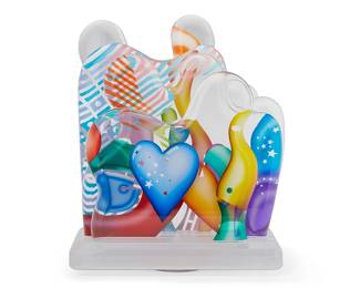 1268
Yankel Ginzburg
b. 1945
"Heart Fulfilled"
Acrylic, paper, and pigment
Signed and titled along the lower edge: "Heart Fulfilled" / Yankel Ginsberg
21.5" H x 17.75" W x 8.5" D
Estimate: $700 - $900