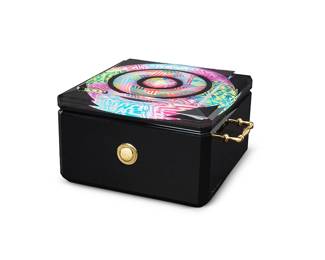 1271
Yankel Ginzburg
b. 1945
Music Box
Acrylic, metal, and pigment
Signed to the left lower edge: Yankel Ginzburg
8" H x 12" W x 13" D
Estimate: $400 - $600