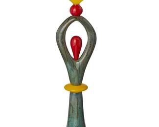 1272
Kent Kahlen
b. 20th century
"Green Martini," 1998
Glass
Signed, dated, and titled on the underside of the base: Kahlen / 98 / "Green Martini"
18.25" H X 6.875" Dia.
Estimate: $300 - $500