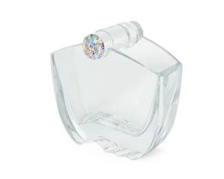 1275
Late 20th/early 21st century
A Baccarat "Oceanie" Vase
Acid etched signature stamp to underside: Baccarat / France; additionally marked near bottom: Baccarat
Designed by Thomas Bastide (b.1954), the molded lead glass vase with undulating form to the bottom and surmounted by a glass cylinder with murrine caning to one side, 2 pieces
7.125" H x 8.25" W x 4" D
Estimate: $300 - $500