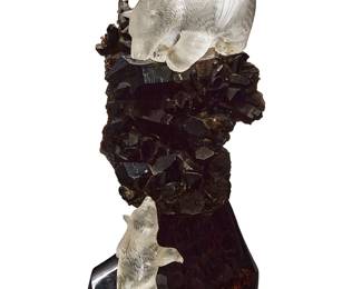 1295
Lyle Sopel
b. 1951
"Northern Lights"
Carved semiprecious stone
Signed and numbered to the base verso: Sopel / F930
14" H x 10" W x 6" D
Estimate: $800 - $1,200