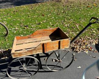 Handmade Rustic Looking Wood & Welded Metal Wagon