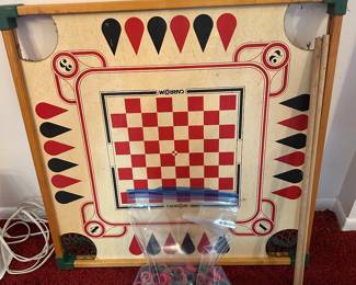 Vintage Merdel 1960's Large Wood Carrom Checkers Game Board