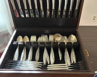 Heirloom Sterling Flatware - place setting for 12 plus serving pieces - 70 pieces