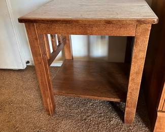 Mission Style Oak End Tables - pair