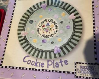 Camp Grandma Handpainted Pottery Decorative Cookie Plate Jessica Breedlove Design