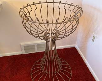 Vintage 1960′s Chrome Metal Wire Plant Stand Russell Woodard Style
