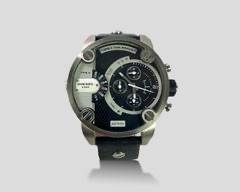 MenÕs Diesel ONLY THE BRAVE Brushed SS Quartz Chronograph Wristwatch W/Box
