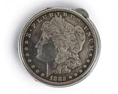 Antique 1882 U.S. Morgan 90% Silver Dollar Coin Etched Lighter
