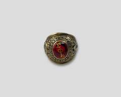 10K Yellow Gold Red 1967 Muhlenberg College Class Ring Size 9
