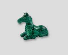 Miniature Malachite Figural Horse Zebra

