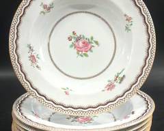 Tiffany & Co NEW York Spode China Set Of Six Floral Pattern Soup Bowls
