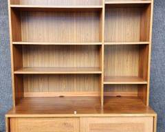 Danish Domino Mid Century Danish Modern MCM 2 Piece Cabinet with Sliding Doors Teakwood
