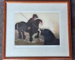 Nasser Ovissi Bullfighter Abstract Pencil Signed and Numbered Litho Print
